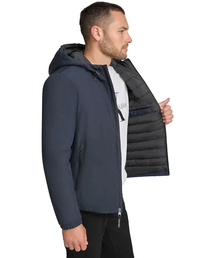 Calvin Klein Men's Infinite Stretch Water-Resistant Hooded Jacket