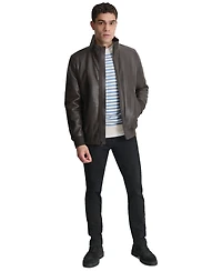 Dkny Men's Smooth Faux-Leather Bomber Jacket