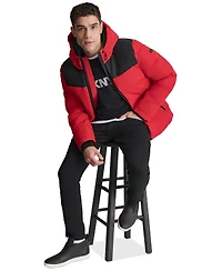 Dkny Men's Mixed-Media Puffer Coat, Created for Macy's