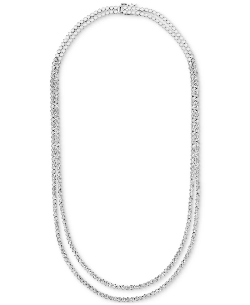 Wrapped in Love Diamond Two Layer 17" Tennis Necklace (5 ct. t.w.) in 10k White Gold or 10k Yellow Gold, Created for Macy's