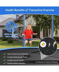 8 Ft Outdoor Trampoline with Safety Closure Net