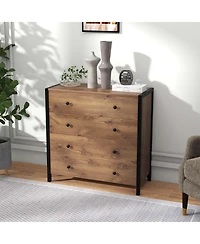 4-Drawer Dresser Modern Chest of Drawers Wooden Storage