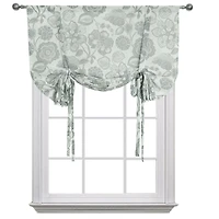 Kate Aurora Shabby Chic Floral Jacobean Sheer Single Tie Up Window Curtain Shade