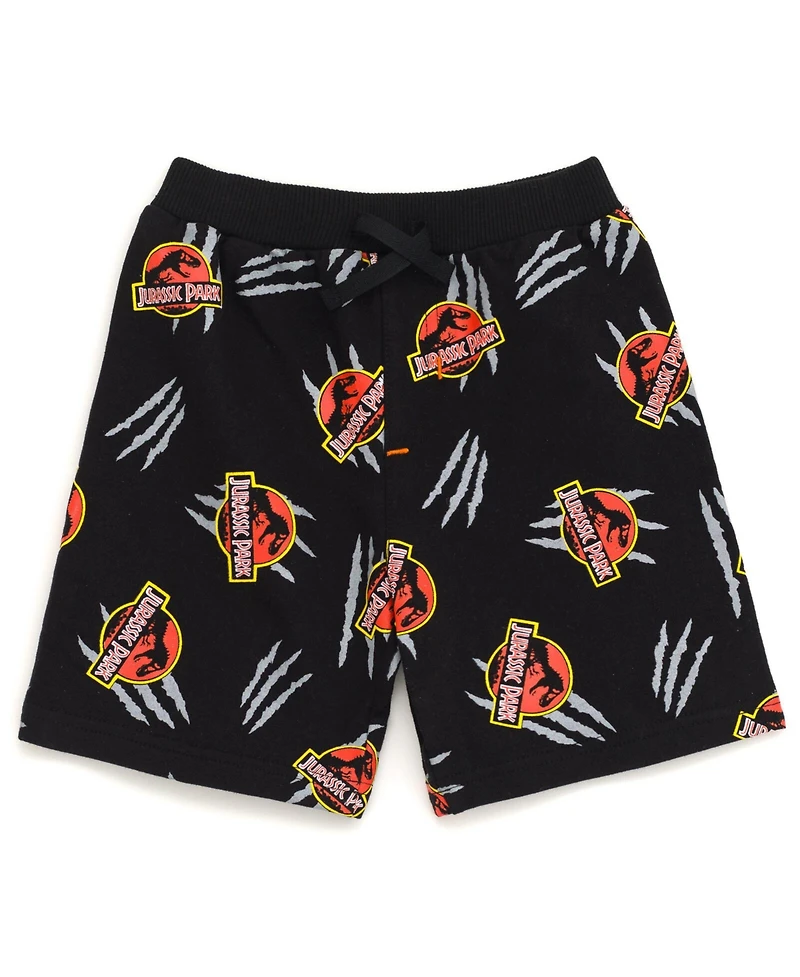 Jurassic World Boys T-Shirt and French Terry Shorts Outfit Set to