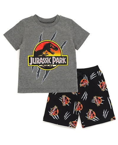 Jurassic World Boys T-Shirt and French Terry Shorts Outfit Set to