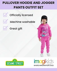 Sesame Street Baby Girls Fleece Pullover Hoodie and Pants Outfit Set to (12 Months - 5T