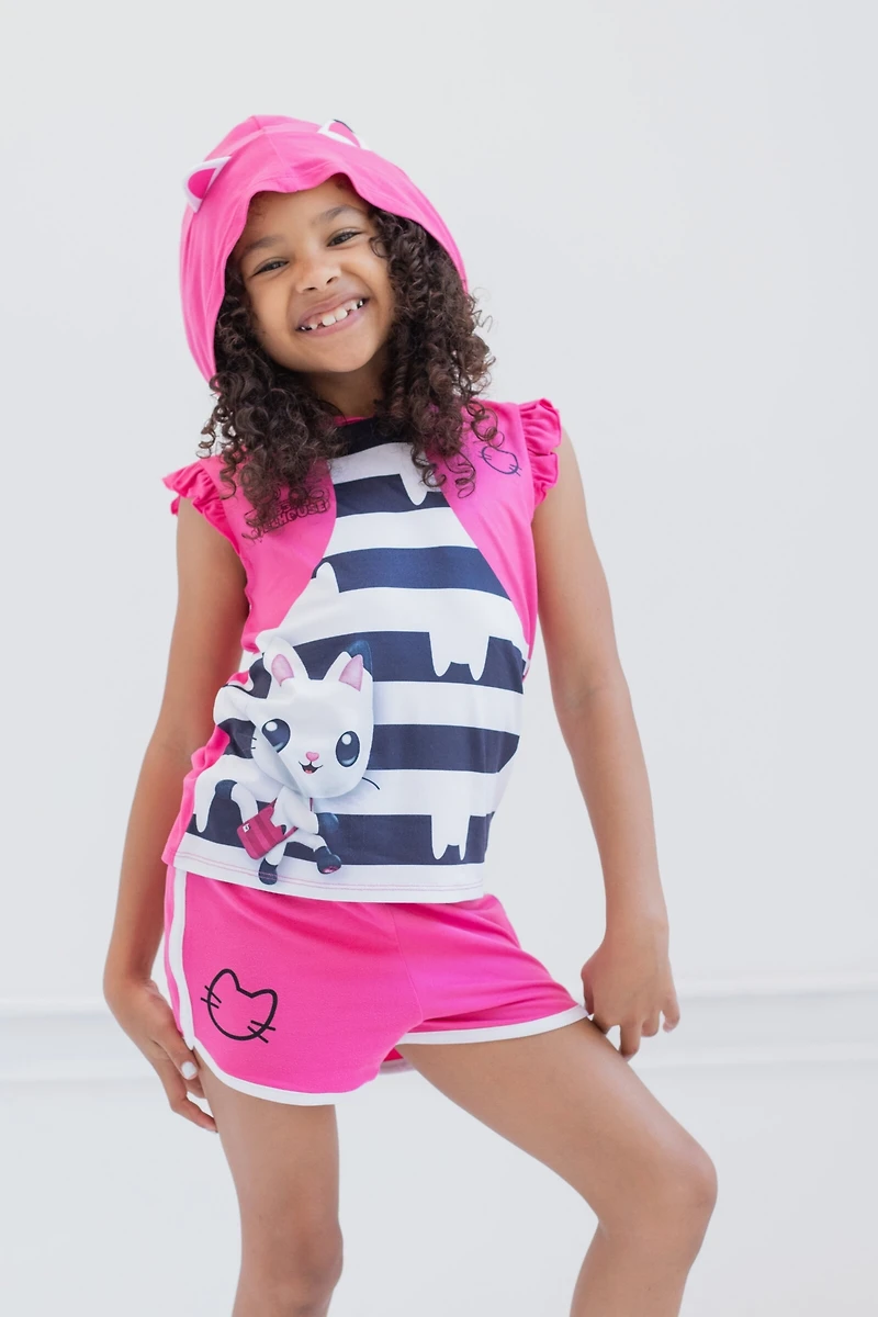 Gabby's Dollhouse Little Girls Dreamworks Tank Top and Dolphin Shorts Outfit Set