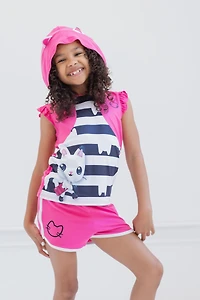 Gabby's Dollhouse Little Girls Dreamworks Tank Top and Dolphin Shorts Outfit Set