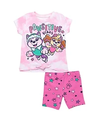 Paw Patrol Girls T-Shirt and Bike Shorts Outfit Set