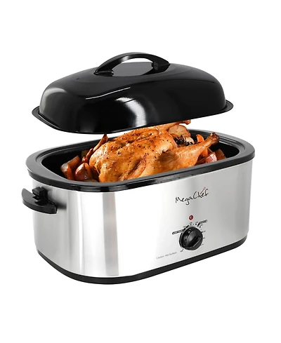 MegaChef 22 Quart Electric Roaster Oven with High Dome Self-Basting Lid