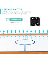 Best Choice Products 40in Air Hockey Arcade Table w/ 100V Motor, Electric Fan, 2 Strikers, Pucks