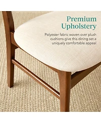 Best Choice Products 6-Piece Mid-Century Modern Upholstered Wooden Dining Set w/ 4 Chairs, Bench