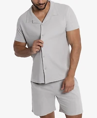 Spring + Mercer Men's Camp Collar Casual Short Sleeve Button-Up Shirt