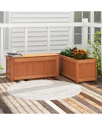 Skonyon Outdoor Plant Container with Seat for Garden Yard Balcony Deck
