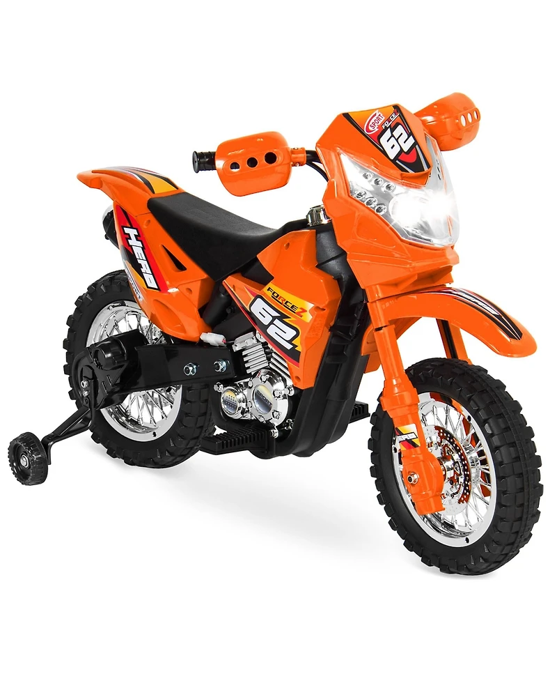 Best Choice Products 6V Kids Electric Battery Powered Ride On Motorcycle w/ Training Wheels, Lights, Music