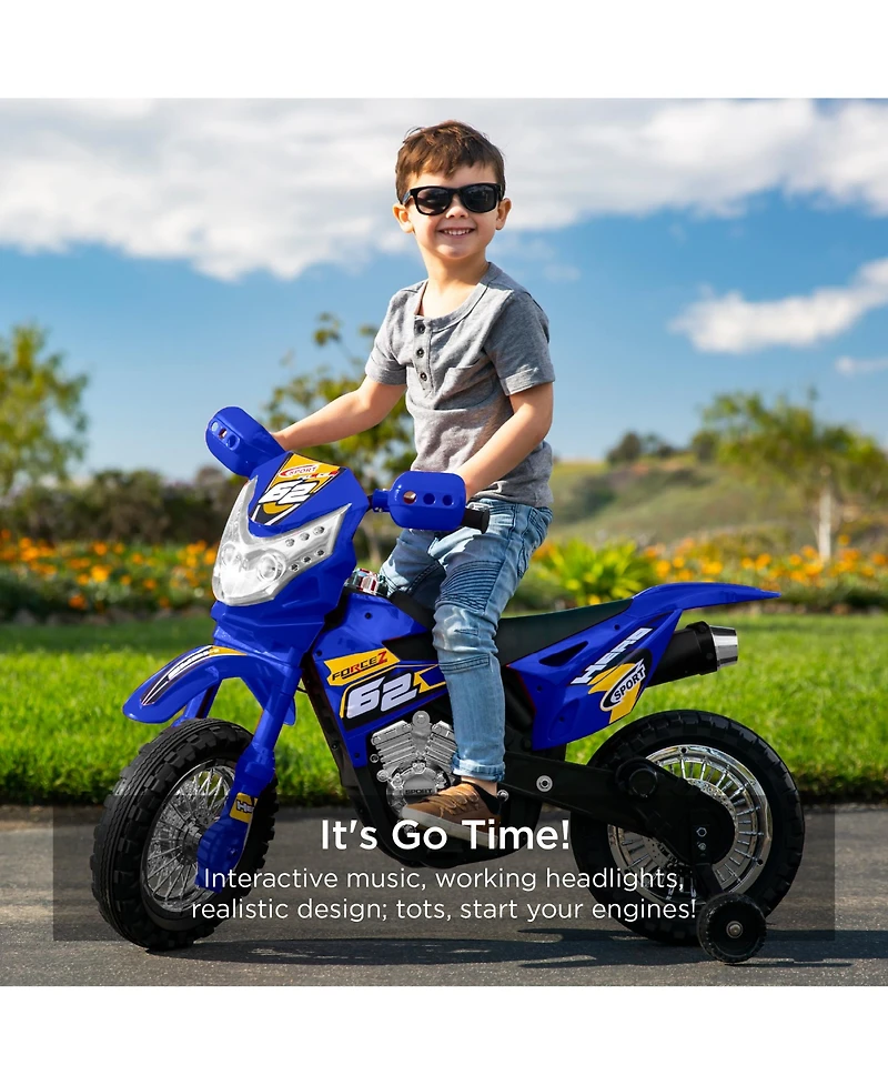 Best Choice Products 6V Kids Electric Battery Powered Ride On Motorcycle w/ Training Wheels, Lights, Music