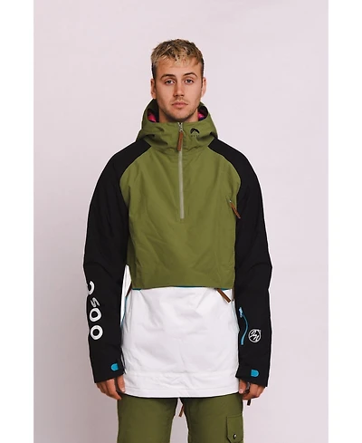 Oosc Men's Snow Park Overhead Jacket - White & Khaki