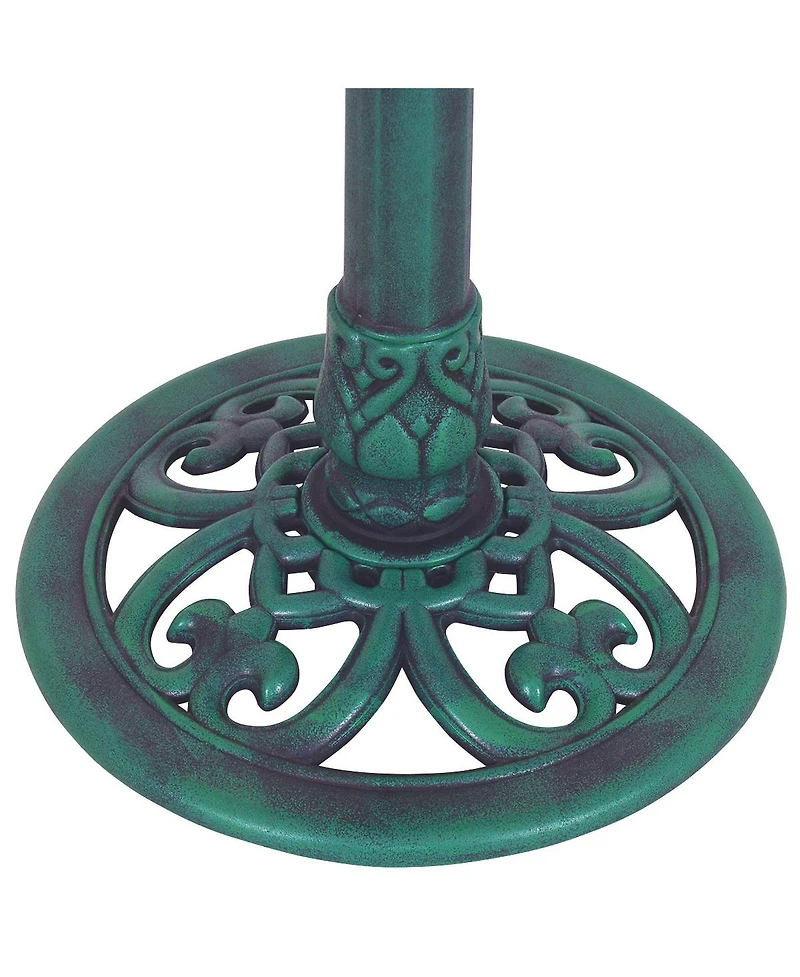 Skonyon Outdoor Garden Green Pedestal Bird Bath Feeder