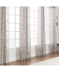 Chanasya Premium Embroidered Vine Curtains - Sheer for Living Room, Bedroom, Kitchen 52" x 108" White, 2 Panels