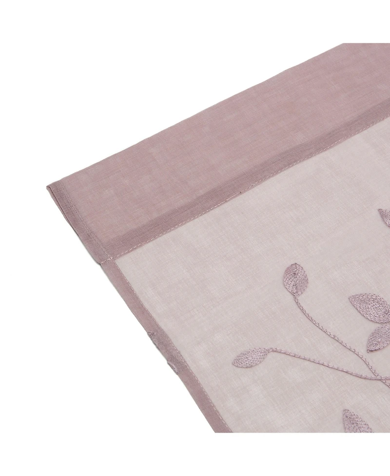 Chanasya Premium Embroidered Vine Curtains - Sheer Curtains for Living Room, Bedroom, Kitchen - 52" x 84" - White, 2 Panels