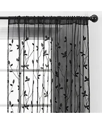 Chanasya Premium Embroidered Vine Curtains - Sheer for Living Room, Bedroom, Kitchen 52" x 96" White, 2 Panels