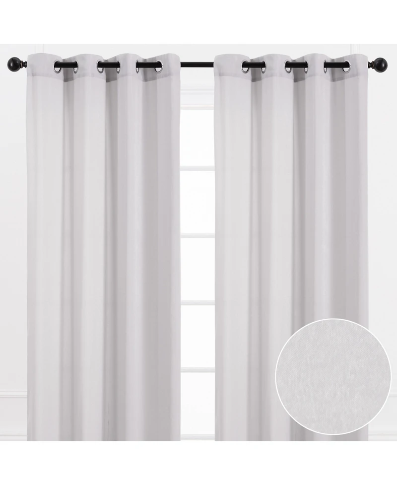 Chanasya Premium Beige Silky Velvet Textured Sheer Curtains