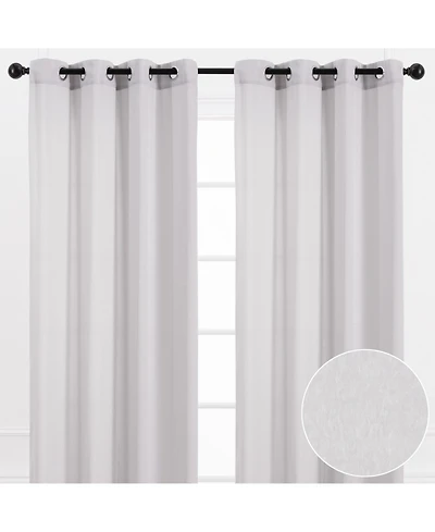 Chanasya Premium Beige Silky Velvet Textured Sheer Curtains