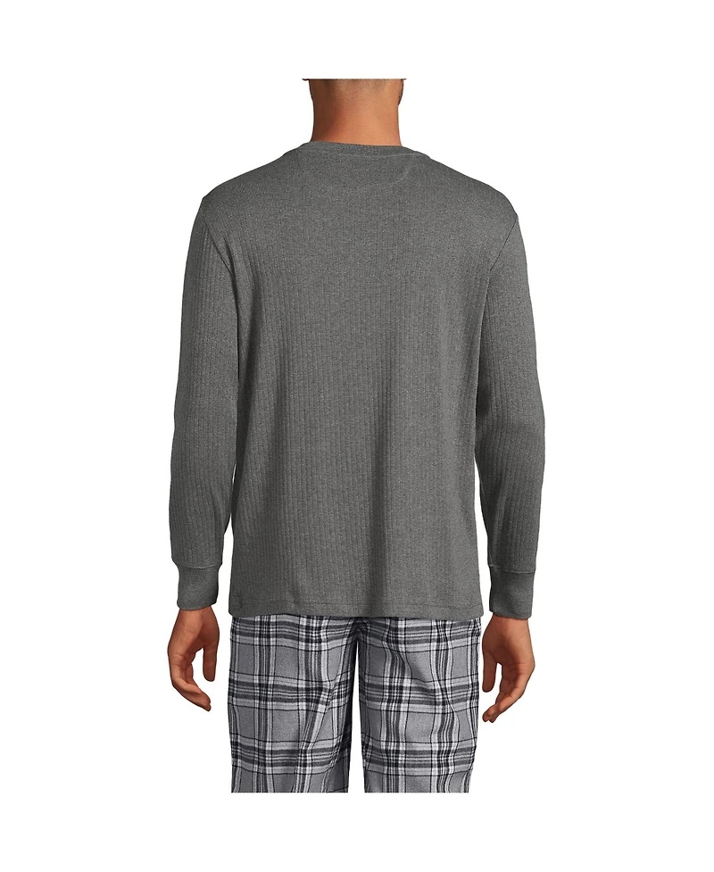 Lands' End Men's Knit Rib Crewneck Pajama Shirt
