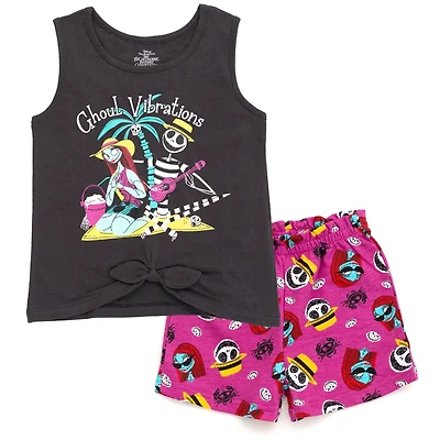 Nightmare Before Christmas Little Girls Tank Top and French Terry Shorts to