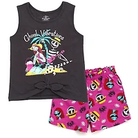 Nightmare Before Christmas Little Girls Tank Top and French Terry Shorts to