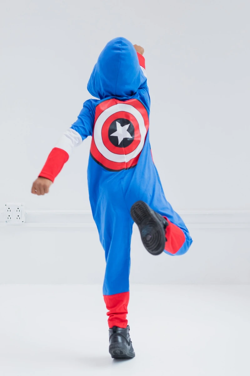 Avengers Toddler Boys Marvel Captain America Iron Man Zip Up Cosplay Coverall
