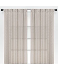 Chanasya Premium 2-Panel Diamond Textured Semi Sheer Curtain Panels - 3-in-1 Back Tab, Rod Pocket
