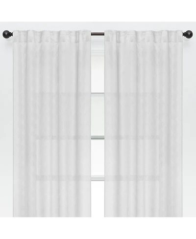 Chanasya Premium 2-Panel Diamond Textured Semi Sheer Curtain Panels - 3-in-1 Back Tab, Rod Pocket