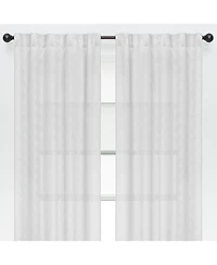 Chanasya Premium 2-Panel Diamond Textured Semi Sheer Curtain Panels - 3-in-1 Back Tab, Rod Pocket