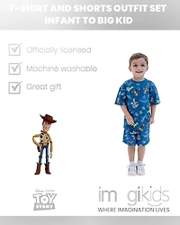 Disney Little Boys Mickey Mouse Lion King Toy Story Cars French Terry T-Shirt & Shorts Set to (12 Months - 10-12)