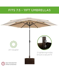 Best Choice Products Portable Steel Umbrella Base Stand for Patio, Up to 150 lbs w/ Fillable Planter, Drainage, Wheels