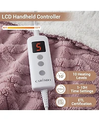 Caromio Tufted Sherpa Electric Heated Throw Blanket, 50" x 60"