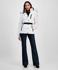 Michael Michael Kors Womens Detail Back Hooded Puffer Coat, Created for Macys