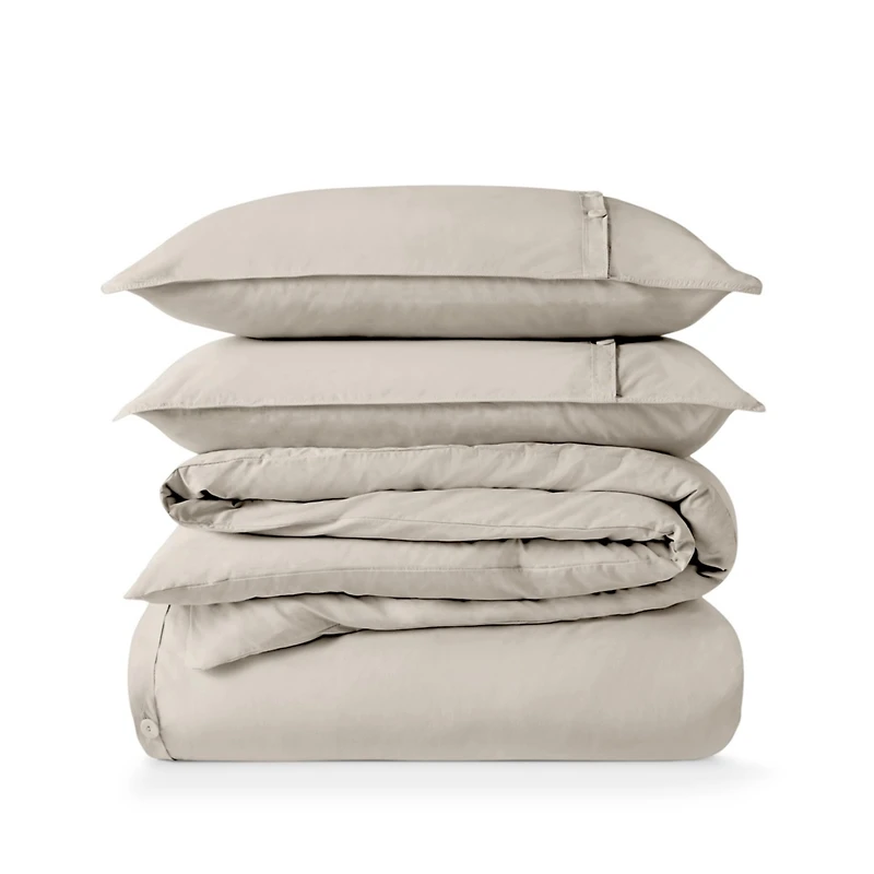 Bare Home Organic Cotton Percale Duvet Cover Set Full/Queen