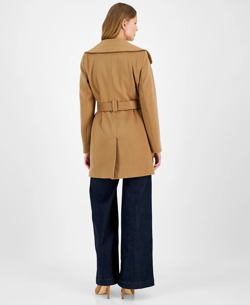 Michael Michael Kors Petite Belted Zip-Front Coat, Created for Macy's