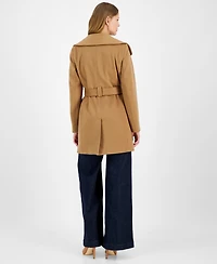 Michael Michael Kors Petite Belted Zip-Front Coat, Created for Macy's