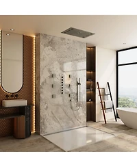 Casainc 6-Spray Dual Shower Head Ceiling Mount Fixed Handheld System Faucet