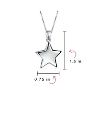 Bling Jewelry Minimalist American Usa Patriotic Celestial Rock Star Super Dangling Star Pendant Necklace Sterling Silver