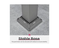 Pamapic 3-Person Gray Metal Patio Swing with Cushion