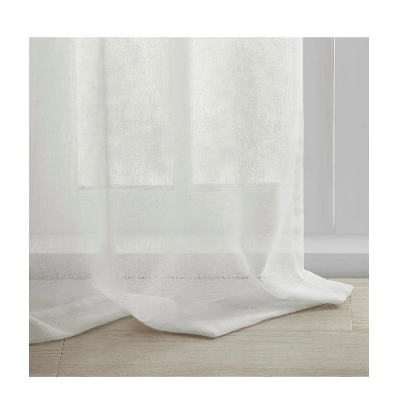 Rosette Floral Embellished Cuff Tab Top Solid Curtain Panel, 50"W x 95"L