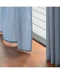 Chanasya Premium 2-Panel Faux Belgian Flax Textured Semi Sheer Curtains