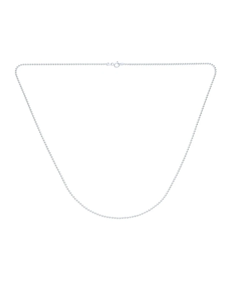 Bling Jewelry 180 Gauge Strong Shot Bead Ball .925 Sterling Silver Chain Necklace Nickle-Free 16 18 20 24 Inch