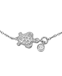 Bling Jewelry Nautical Turtle Cz Accent Anklet Ankle Bracelet Sterling Silver