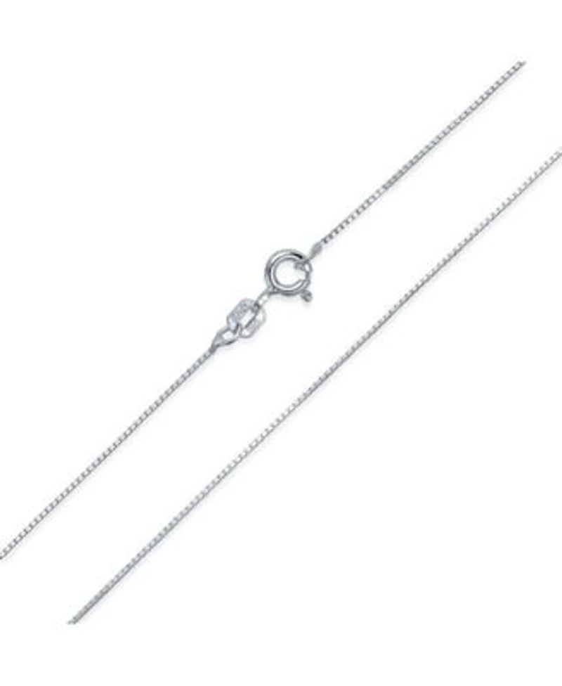 Bling Jewelry Box Chain Link 1MM Thin 10 Gauge Necklace Gold Plated .925 Sterling Silver