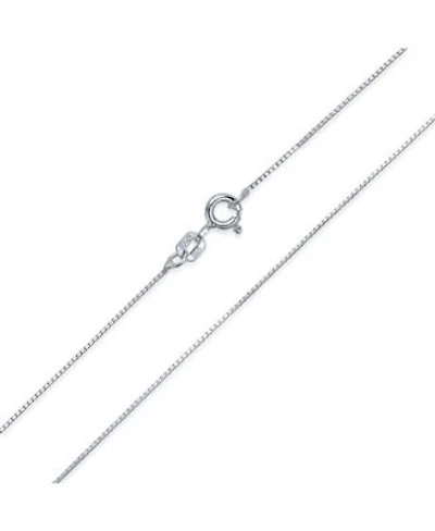 Bling Jewelry Box Chain Link 1MM Thin 10 Gauge Necklace Gold Plated .925 Sterling Silver